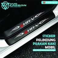 9Pcs 3D Carbon Door Sill Plate Stickers for HONDA HR-V Car Door Floor Step Protector Stickers