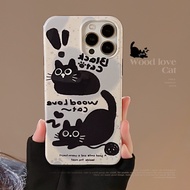 เคสแข็ง + Tpu】 Apple IPhone11แมวดำแบบเกาหลีถอดได้เคสโทรศัพท์13Promax สำหรับ14ช่องน่ารัก12ภาพยนตร์14เรื่อง