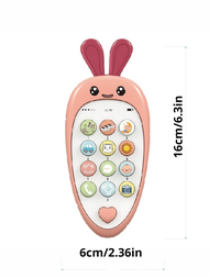 兒童手機玩具雙語電話咬咬牙音樂語音玩具早期教育學習機，電子兒童禮物玩具（配件顏色隨機）