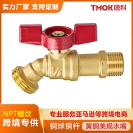 T Tangke American Standard NPT Threaded Brass Faucet Outdoor Garden 4 Points Quick Open Butterfly Ha