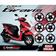 YAMAHA MIO GRAVIS MAGS DECALS / RIM AND MAGS STICKER / BEAST SERIES
