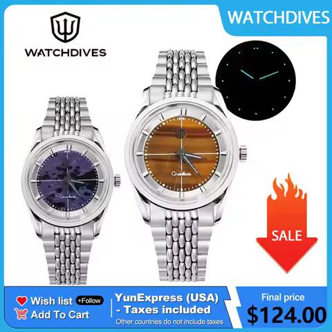 Watchdives WD1954 Watch VH31 Sweep Second Quartz Movement Stainless Steel Sapphire Luminova Waterpro