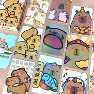 50Pcs/Pack Capybara Laser Card Cartoon Double Sided Printing Card LOMO Anime Cards Toys for Children Christmas Gift