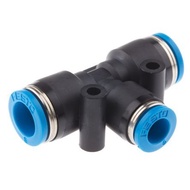 Festo Tube-to-Tube Tee Connector Push In 8 mm x Push In 8 mm x Push In 6 mm 14 bar QST-8-6