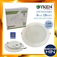 LYKEN 12w / 18w panel Recessed LED Downlight Round Daylight 6500k / lampu LED
