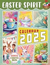 Easter Spirit Calendar 2025 From Oct 2024 to Dec 2025 with Easter Spirit in Large Size 8.5 x 11