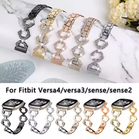 Stainless Steel band for fitbit sense sense 2 Watchband O-Shape metal strap for fitbit versa 3 versa