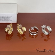 Ear Clip Spiral Ear Clip Wide Version C-Shaped Semicircle Earrings Y05 Pleated Design Clip-On Earrin