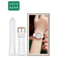 Suitable for dw Fiada Armani Tissot Langqin Watch Strap Genuine Leather White Crocodile Pattern Strap Pin Buckle Men Women