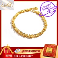 18k saudi Gold pawnable woman clover four-leaf clover heart-shaped bracelet pure gold bracelet for women