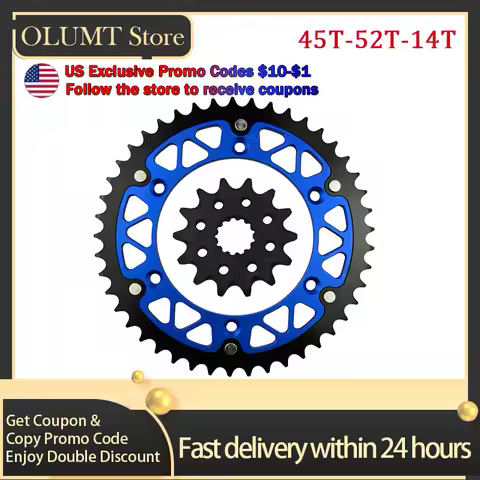 Motorcycle Part 520 45T-52T 14T Front Rear Sprocket For YAMAHA WR450F YZ450F YZ250 YZ400F WR400F WR4