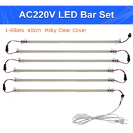 1/6pcs AC220V 8W LED Bar Light High Brightness 2835 LED Clip 40cm 72LEDs Rigid Strip Saving LED Tube
