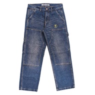 POISON FOREVER - Craft - Double Knee Denim Pants - Washed Blue