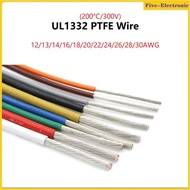 5Meter  UL1332  PTFE Tinned Copper Wire 18AWG/16AWG/14AWG/12AWG  Plastic Insulated  Electron Cable L