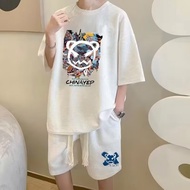 COD2026 Sportswear Men Summer Short-Sleeved T-Shirt Basketball Jersey Casual Shorts Set Korean Versi