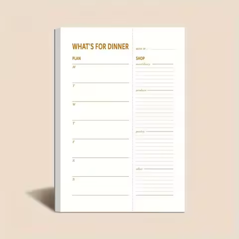 1pc Daily Diet Plan Notebook, 50 Sheets Per Book, Tear-Off Shopping List, Meal Prep Journal, Home Di