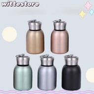 WITTE Slim Insulated Thermal Water Bottle, Solid Color Portable Stainless Steel Water Bottle,  Leak Proof Round Sports Hot Cold Water Bottle