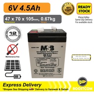 MSB 6V 4.5 AH 4.5AH SLA Suitable for Solar UPS Backup MS 6-4.5 MS6-4.5