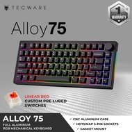 Tecware Alloy 75 Aluminium RGB Mechanical Keyboard w/ Knob & Custom Red Switches (Black)