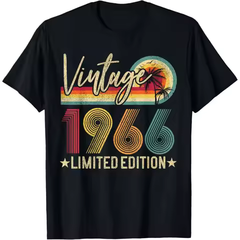 Limited Edition 1966 60th Birthday Gift 60 Years Old Vintage T Shirts Pure Cotton Tee Shirt Short Sl