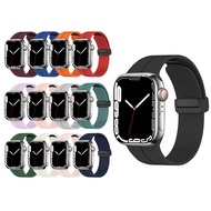Magnetic Foldable Buckle Silicone Strap Suitable for Apple iwatch S11/10/9/8/7 Smart Watch ultra3