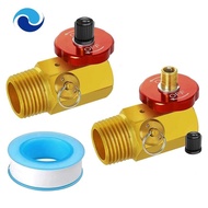 2 Pack Air Tank Manifold with Fill Port, Safety Valve and 1/2 Inch NPT Tank x 1/4 Inch NPT Hose x 1/8 Inch NPT Gauge