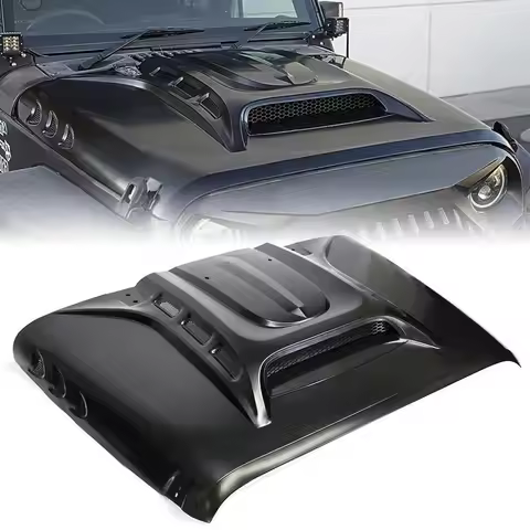 4x4 2018 Wrangler JK Car Accessories New Steel Engine Hood Cover Included Screws Black 1 Year Warran