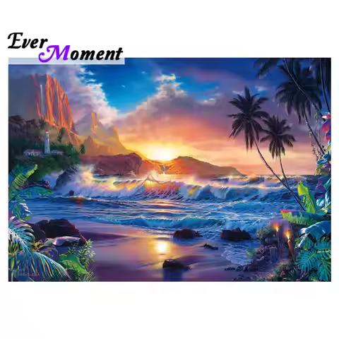 Diamond Embroidery 5D DIY Diamond Painting Seaside Scenery Square Diamond Painting Cross Stitch Deco