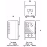 Hi KTS011 0-60 C Compact Mechanical Thermostat Sensor Temperature Controller NEW