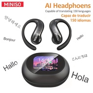 MINISO MS188 AI Language Translation Earphones Touch Screen Real Time Translator Earbuds With Mic Su