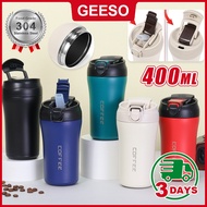 GEESO 2 IN 1 Insulated Tumbler Coffee Mug Thermos Vacuum Hot Flask Cup 304 Stainless Steel Mug with 