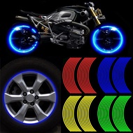 ☬◎○RE 18inch Motorcycle Car Rim Stripe Wheel Reflective Decal Tape Sticker 16Pcs