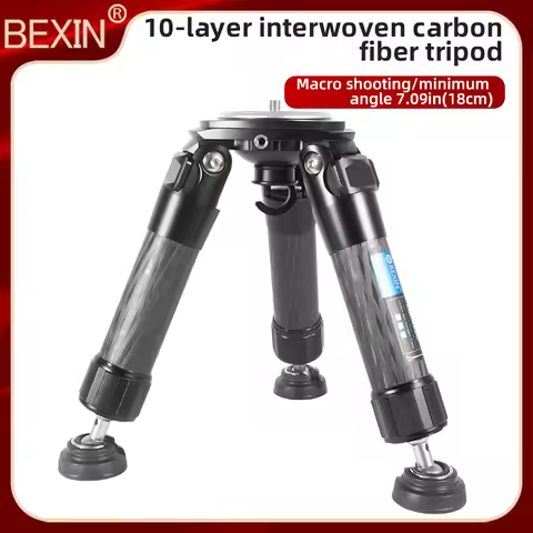 LM362C/LM402C 10 Layers Carbon Fiber Tripod for DSLR Camera 2 Sections Heavy Duty Stand Low Gravity 