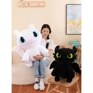 White Black short plushie Toothless Flying Dragon Doll - Short Plush