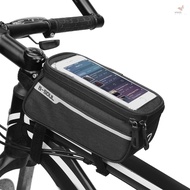 MTB Bicycle Top Tube Phone Bag for 6" Screen Size Bike Front Frame Bag with Headphone Hole