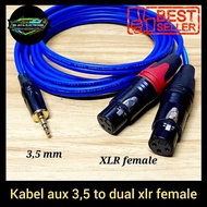 3.5mm to 2xlr female aux cable, quality 50cm-5 meters