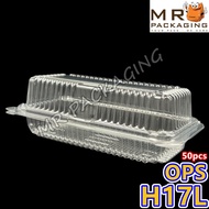 OPS-H17L BENXON Plastic Tray with Lock [ 50pcs± ] Bakery Disposable Clear Food OPS Box - Bekas Makan