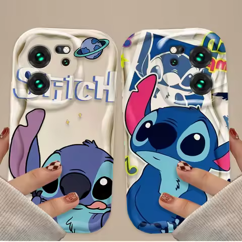 Disney Stitch Angel Lovers Wave Phone Case for Xiaomi Redmi 15 15C 14C 14R 13 13X 13C 12 12C A5 A4 A