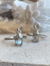 Cincin Batu Bulan Kelabu (Perak S925) Gray Moonstone Ring (S925 Silver) 灰月光戒指 (S925银)