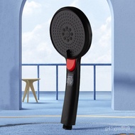 Practical💕JOMOO（JOMOO）Handheld Supercharged Shower Black One-Click Water Stop Nozzle Handheld Flower Drying Silicone Des
