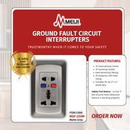 GFCI Ground Fault Circuit Interrupter [Meiji GFCI Universal + International Outlet] MGF-250M (Matte 