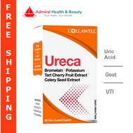 Collawell Ureca 610mg (30 Film Coated Caplets) Uric Acid | Gout | Kidney Stone | UTI Supplement