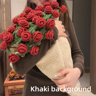 cod Creative 60cm Rose Bouquet Blankets Finished Product Crocheted Blanket Flower Bouquet Blanket Gi