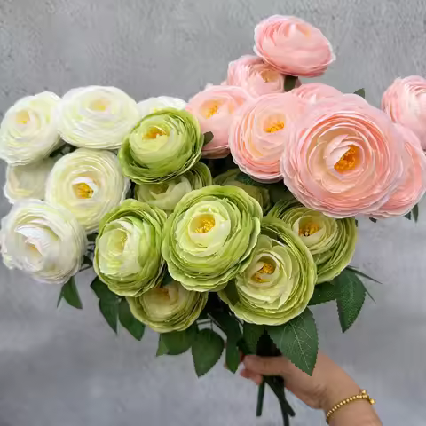 9 Heads Bunch Artificial Eustoma Flowers, Exquisite Floral Decor for Home Display, Wedding Arrangeme