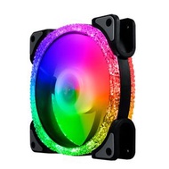 全城熱賣 - 電腦機箱散熱器 幻彩RGB光機箱風扇 (冰鑽①代（黑）RGB風扇)