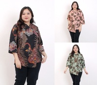 atasan baju batik blouse wanita 187 jumbo big size hamil kerja pesta - black