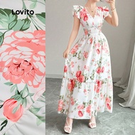 (New) Lovito Elegant Dress Structure Line Spring/summer Dress for Women L143ED655 (New) Lovito Struk