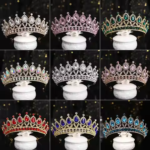 Luxury Bridal Crown Vintage Color Crystal Headband Fashion Diverse Wedding Accessories Prom Women Gi
