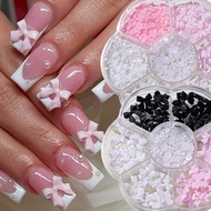 7 Grids Bowknot Mixed Styles Ribbon Nail Art Decorations Pink Fairy Aurora Bear Pearl Beads Design D