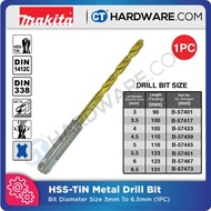MAKITA HSS TIN METAL DRILL BIT ( SDS PLUS ) SIZE 3MM TO 6.5MM FOR METAL ( 1PC )